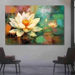 saf SAF Unframed Rolled Art Print Abstract Floral Canvas For Home Décor CR-156 Canvas 24 inch x 36 inch Painting  (Without Frame)